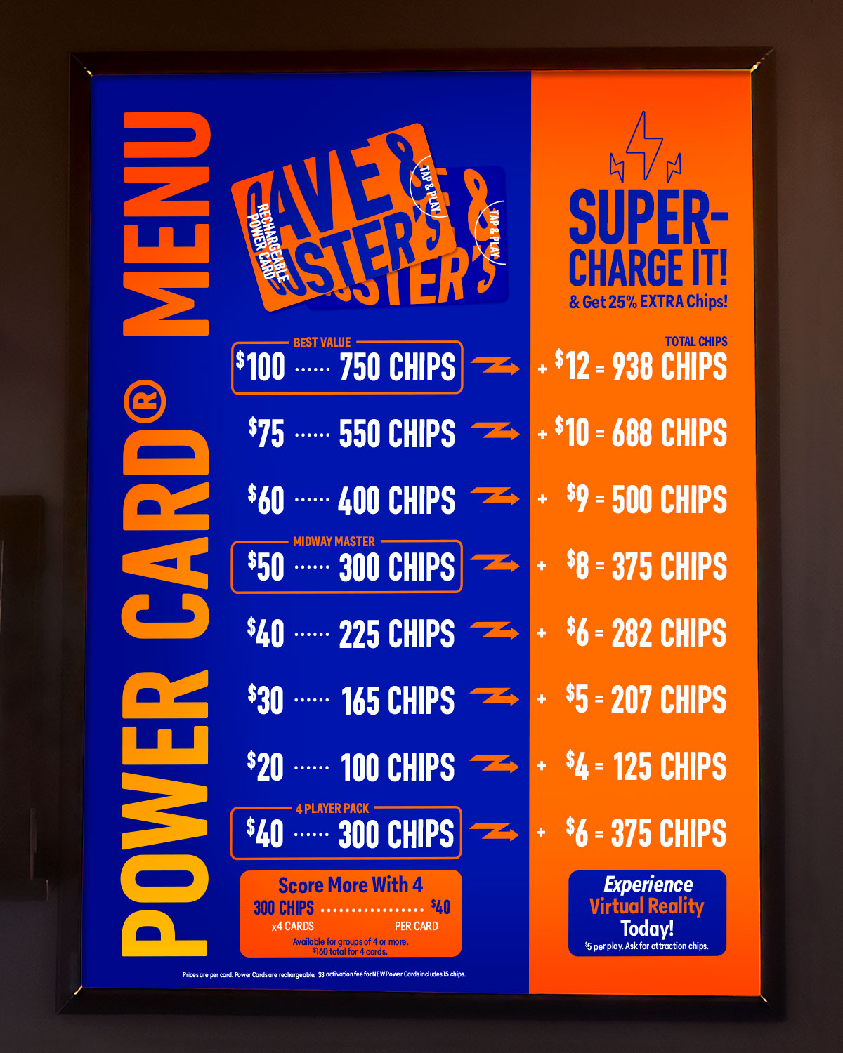 Power Card Menu Stanchion